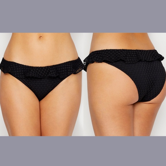 NWT FREYA [ Medium‎ ] Lace Bohemia Italini Swim Bikini Bottom Black - Picture 2 of 9